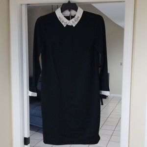 Anne Taylor Shift Dress w/ Mock Shirt Accents NWT
